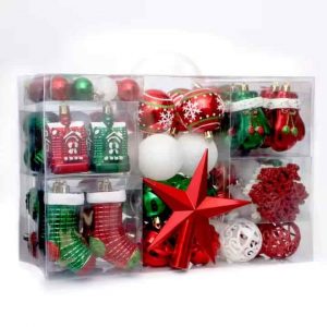 Hot Sale Christmas Decorations Ornaments Colorful Design Hanging Christmas Ball Baubles 6cm Gift Mixed Set New Years Balls