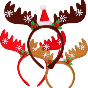Novelty Reindeer Christmas Antlers Ornaments Christmas Headbands for Women Xmas Party Decoration