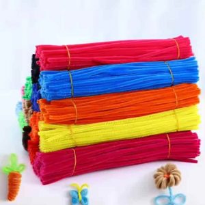 Wholesale 0.6cm*30cm Velvet Fuzzy Fluffy Metallic Strips for Children DIY Accessoires Handmade Pipe Cleaner Crafts Decoration
